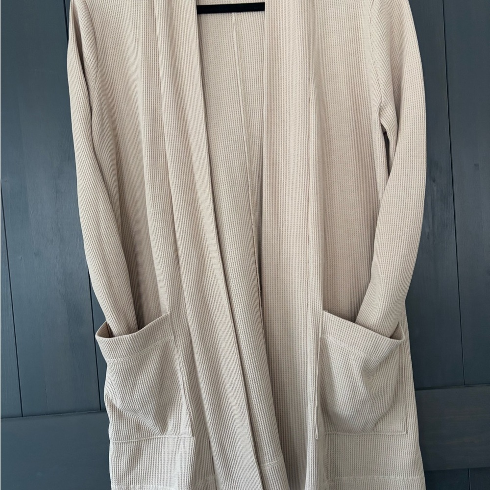 SOLD-Splendid Women’s Hooded Waffle Knit Thermal Open Front Cardigan